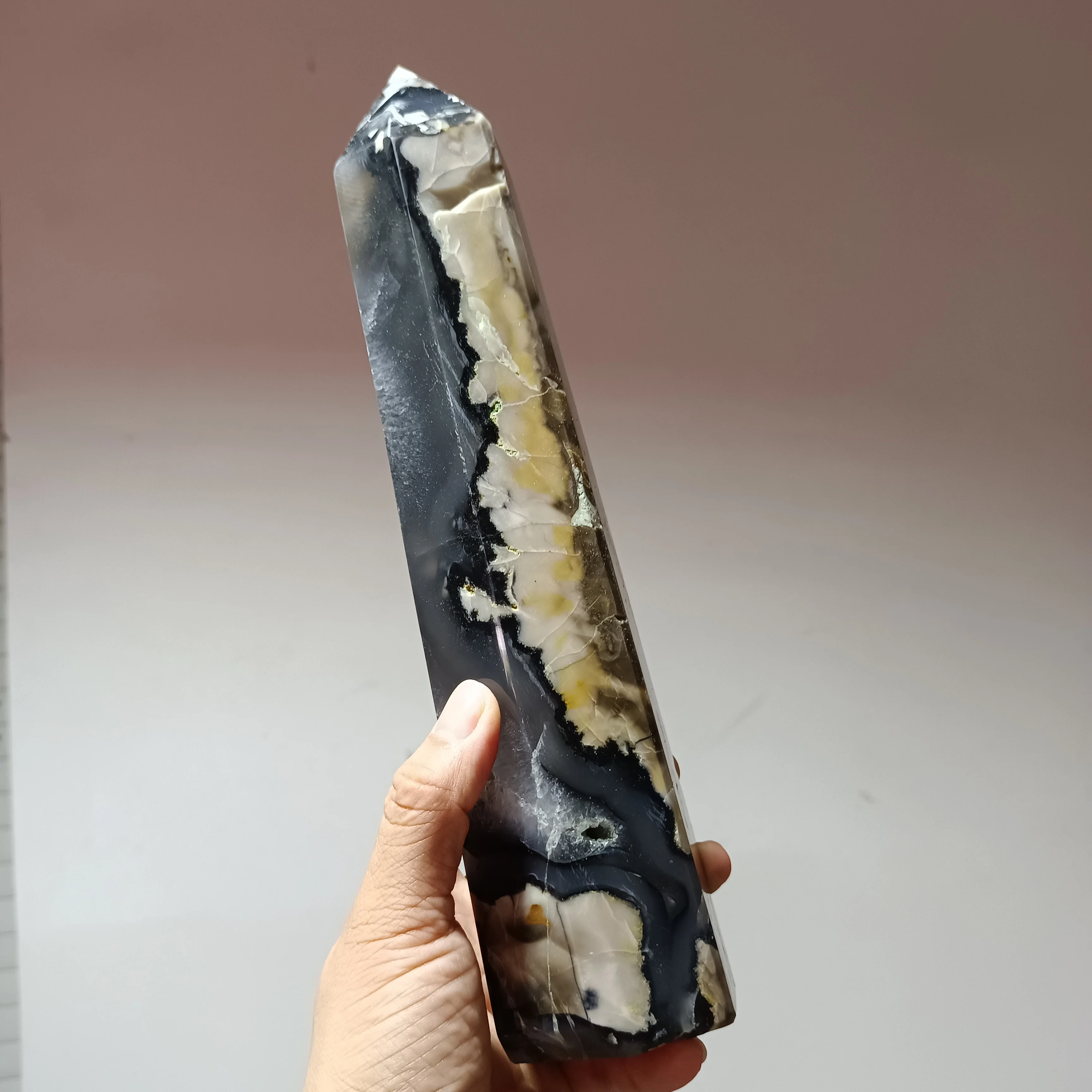 

Natural Aura Agate, Crystal Quartz Tower, Reiki Healing, Decorative Gift, Meditation, Divination Stone