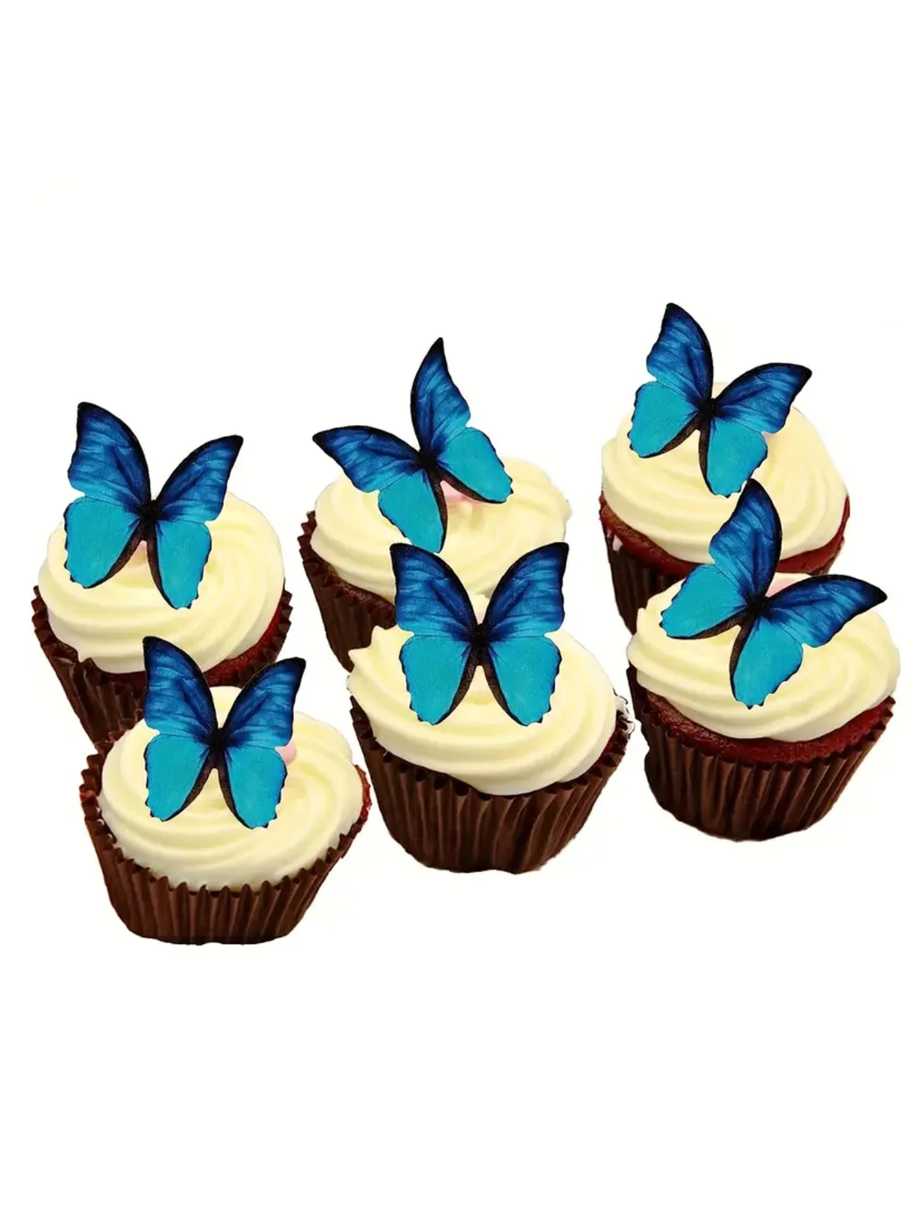 Happy Birthday Romantic Three-dimensional Butterfly Cardboard Insert Baking Dessert Blue Butterfly Birthday Cake Decoration