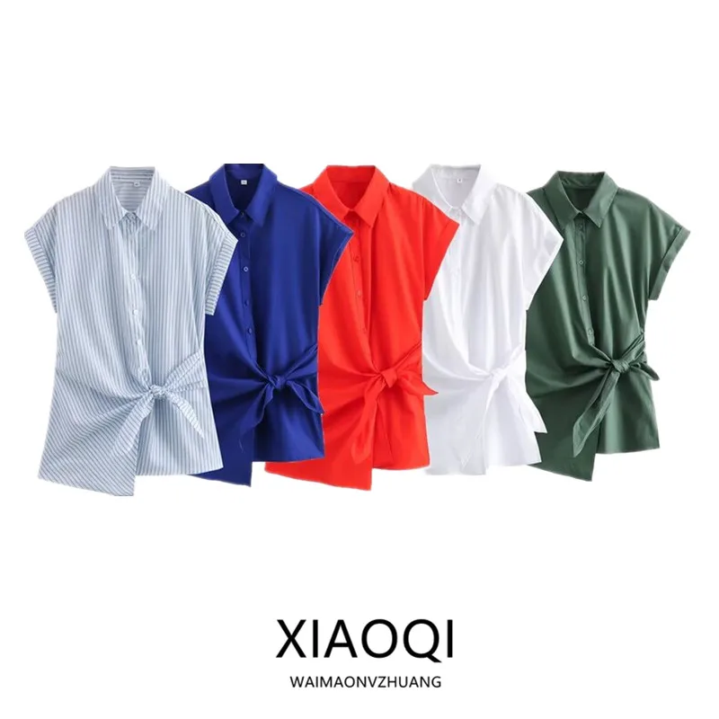 

Summer 2024 Women's Design Slim Fit ort Sve irt Versatile Netie Detail Silk Blend Regular Length Premium Q...