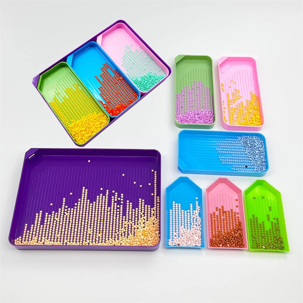 

7pcs Multicolor Diamond Painting Tray Set DIY Bead Organizer Sorting Plates Accessories for Art Craft Enthusiasts Creative Minds