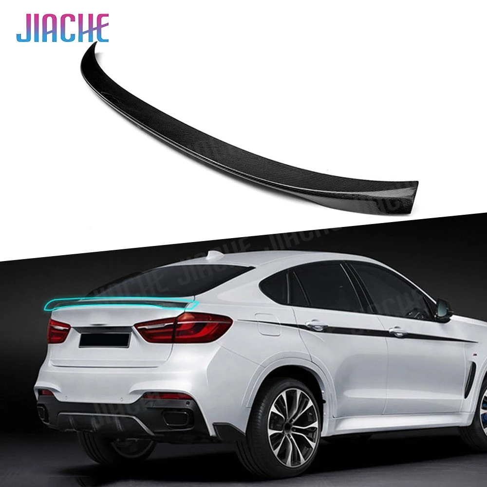 

JIACHE Real Carbon Fiber Rear Bunper Spoiler Boot Wings For BMW X6 E71 F16 2008-2018 Rear Roof Sopiler Wing Car Accessories