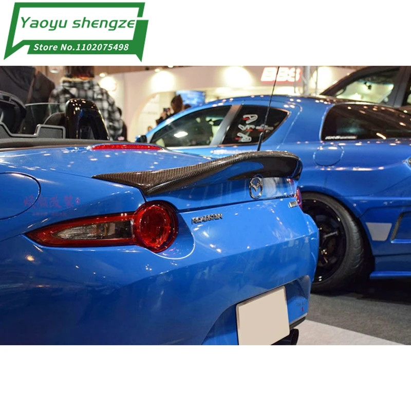 For Mazda MX5 Miata ND RF LMS Style FRP Fiber Glass Unpainted Duckbill Spoiler Trunk Wing Lip Racing Accessories Tuning Trim