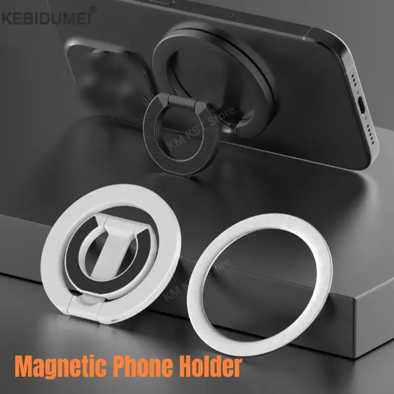 

Mobile Phone Magnetic Finger Ring Holder Foldable Double Sided Magnetic Phone Holder Universal Car Stand for IPhone16 15 Samsung