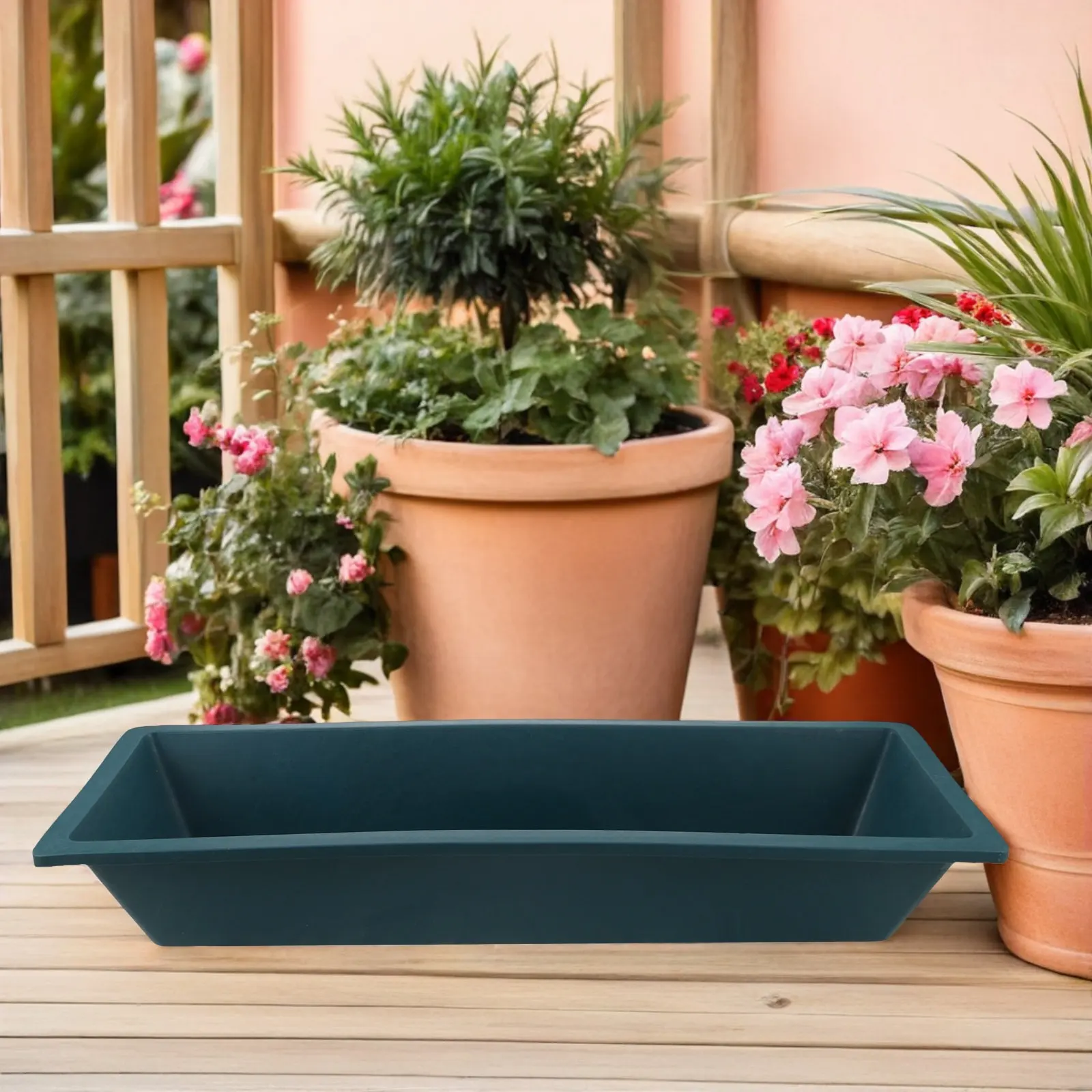 

Livestock Feeder Rectangular Feeding Trough for Pigs Chickens Goats Sheep Cattle Heavy Duty Animal Feed Container 60Cm