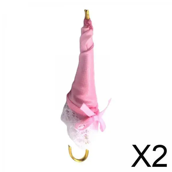 Domek dla lalek Mini Różowy Parasol Damski Koronkowy Model 1/12 Akcesorium do Domku dla Lalek Miniaturowe Meble dla Lalek