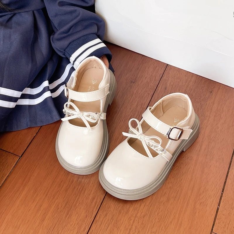 

Spring Autumn Girls Leather Shoes New Elegant Kids Luxury Shoes Fashion Dress Bowknot Children Causal Princess Mary Jane Shoes