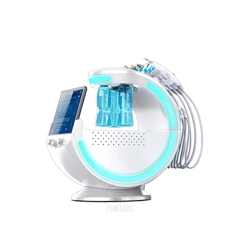 Multifunktions Smart Ice Blue System 7 in 1 Hydro Derma brasion Sauerstoff Ultraschall mit Scanner Spa Mitesser Entferner Beauty-Gerät