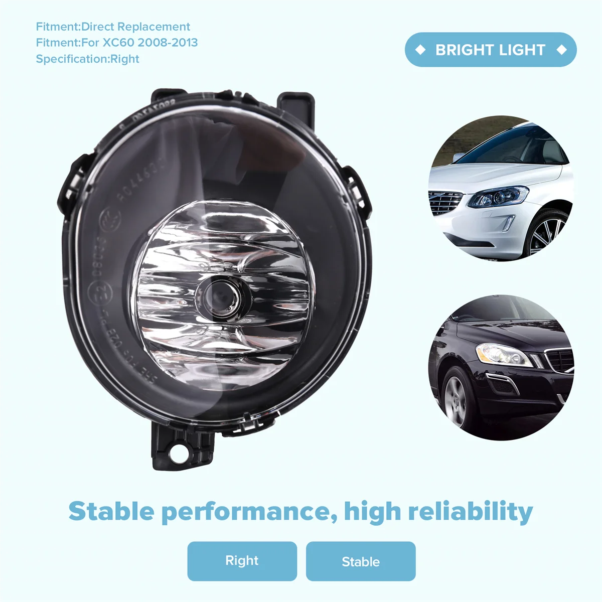 

# 74O автомобильные детали и аксессуары, передняя противотуманная фара автомобиля, указатель поворота для Volvo XC60 2008-2013, правая, пластик