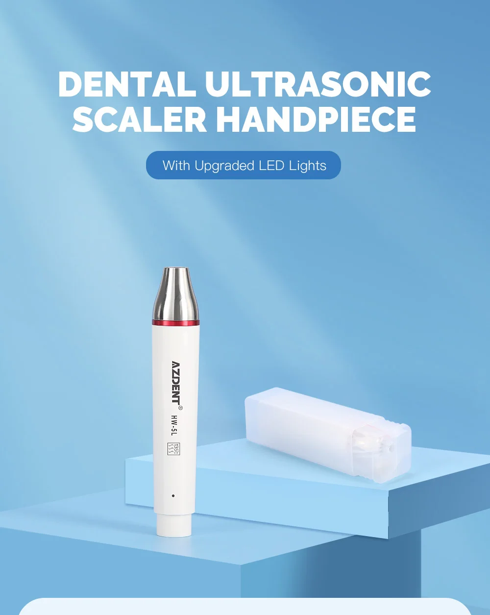 AZDENT Dental Ultraschall-Piezo-Scaler-Handstück mit LED-Beleuchtung, Plug-in-Griff, passend für EMS Woodpecker VRN DTE SATELE Ultraschall-Scaler – Detail 1