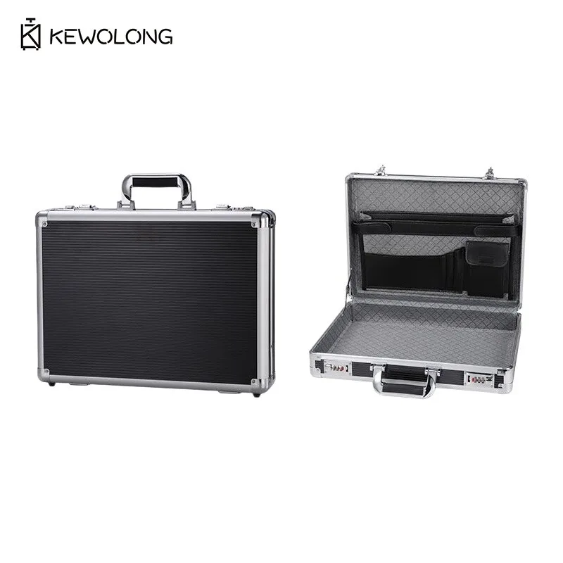Business Hardside Briefcase with Lock - Office Security Box Document Safe for Files, Certificates, Cash, Portable Suitcase
