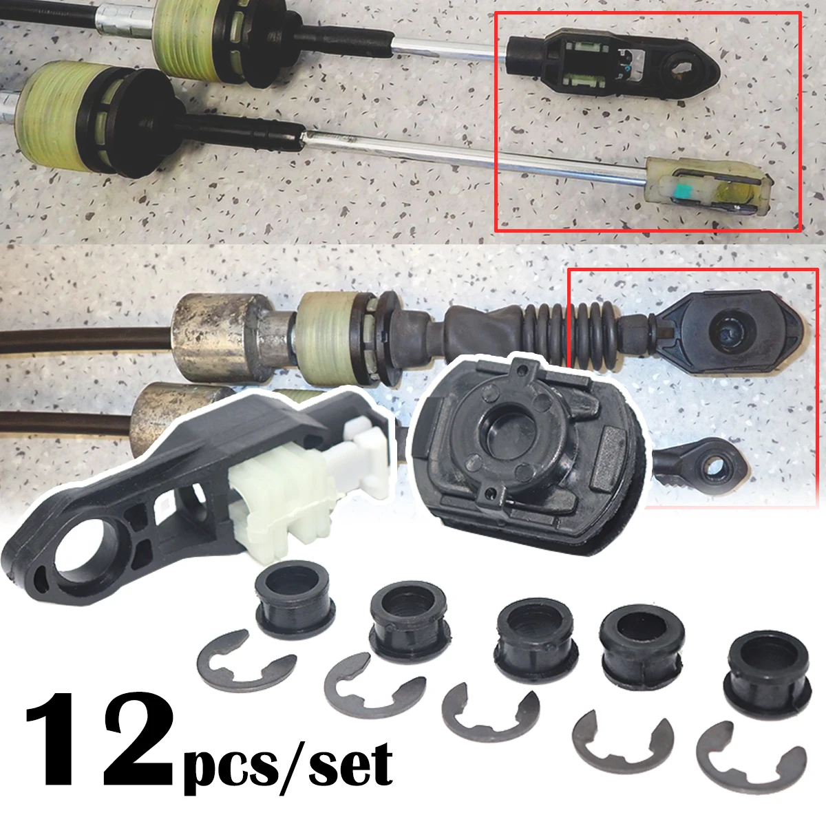 

12pcs Gear shift cable linkage Lever End Connector Adapter Selector Grommet Sleeve For Opel/Vauxhall Agila Maruti Ritz 2008-2014