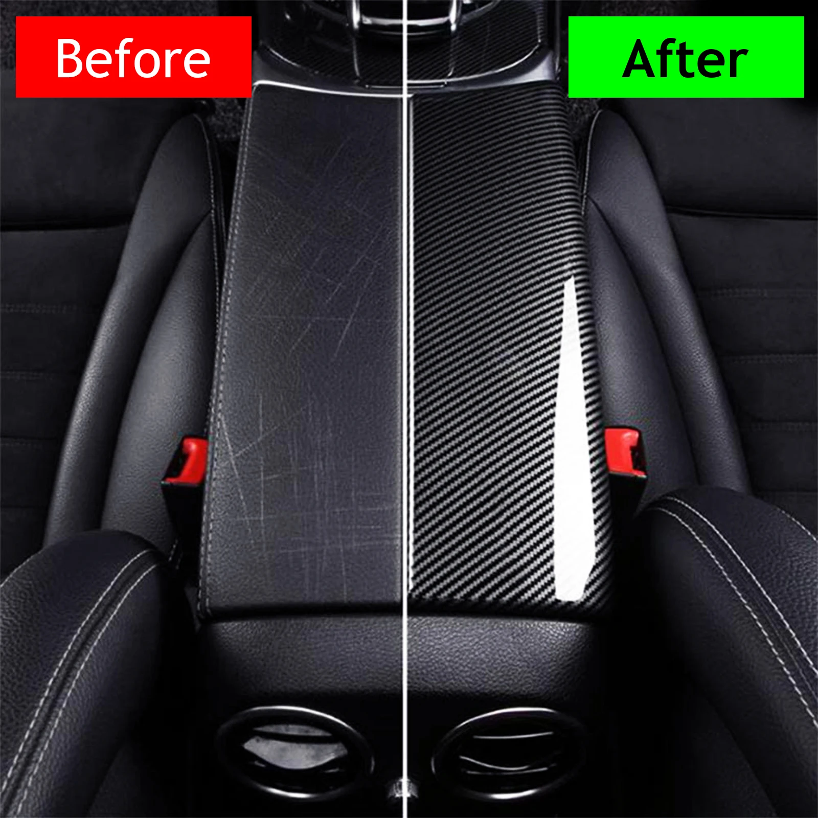 Storage Panel Cover For Mercedes Benz E Class W213 Coupe C238 W238 AMG E43 E53 E63 2016-23 Central Armrest Box Panel Trim Cover