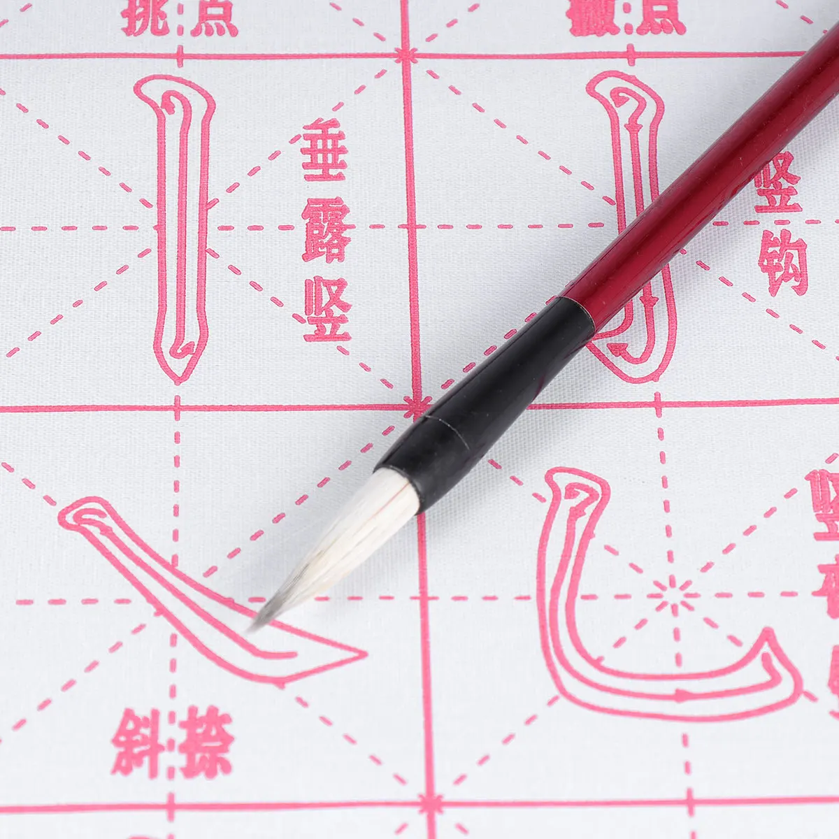 6 pçs reutilizável pano de escrita de água caligrafia chinesa praticando esteira sem escova pintura prática tecido gradeado