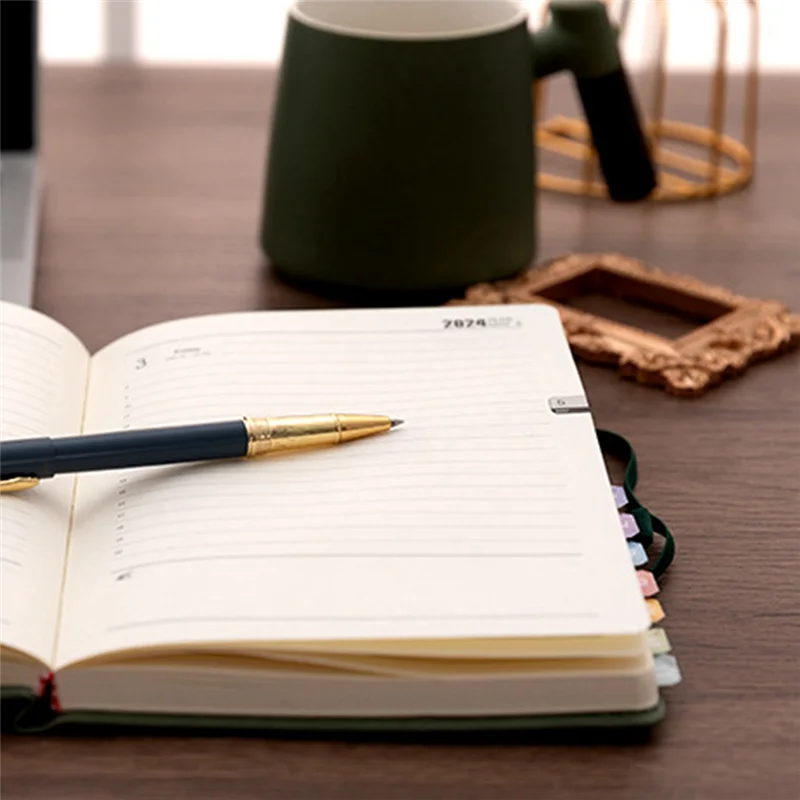 عملي-2024 مخطط محمول 365 يومًا غطاء يوميًا أسبوعيًا دفتر ملاحظات مدمج التقويم مجلة جدول مكتب المدرسة دورا #4