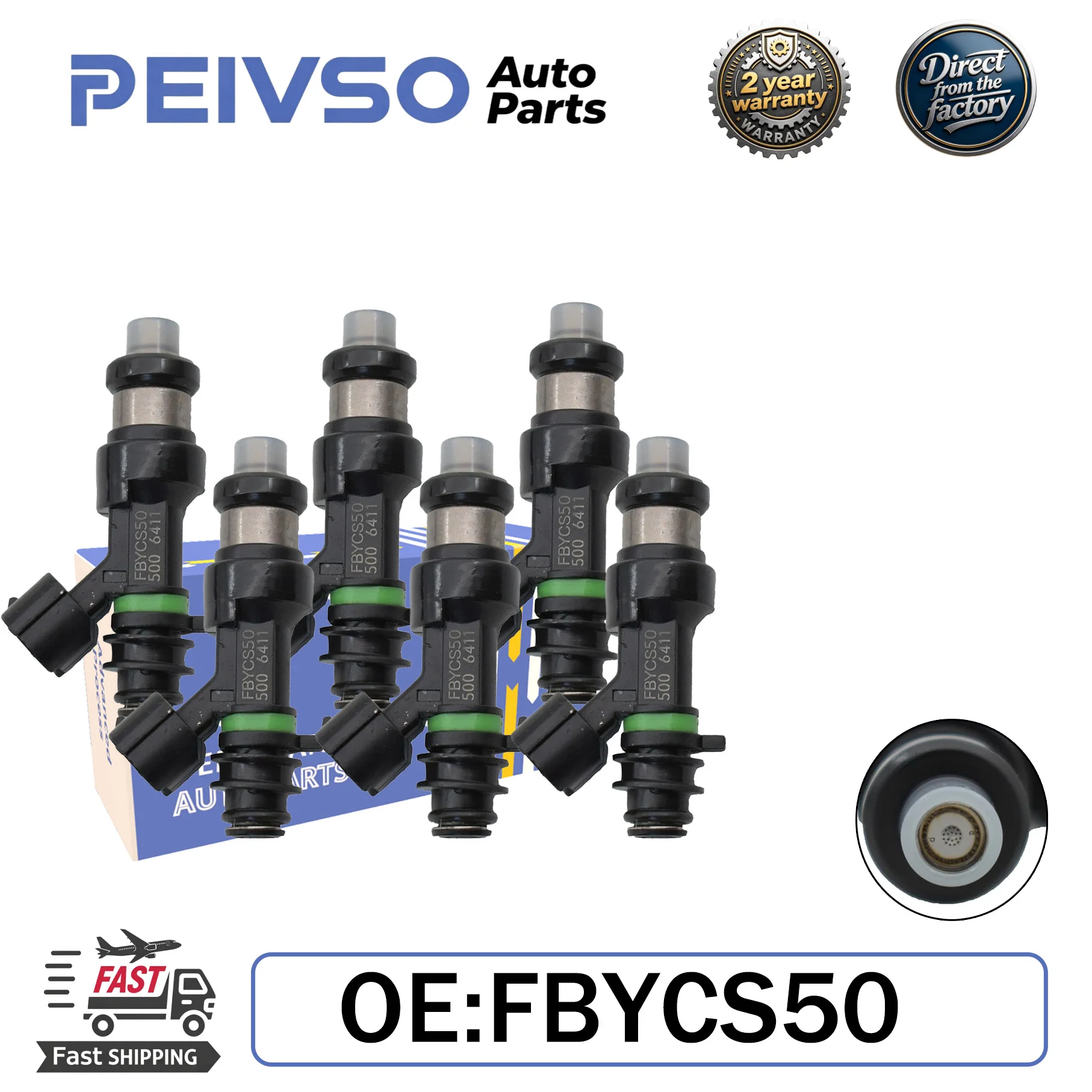 PEIVSO 6Pcs FBYCS50 15710-66J00 Fuel Injectors for Suzuki Grand Vitara Base Premium XSport Luxury V6 2.7L