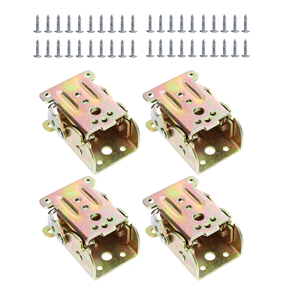 

4pcs Table Leg Folding Hinge Steel Locking Hinges 90 Degree For Chair Bed Feet Folding Brackets Furniture Hardware