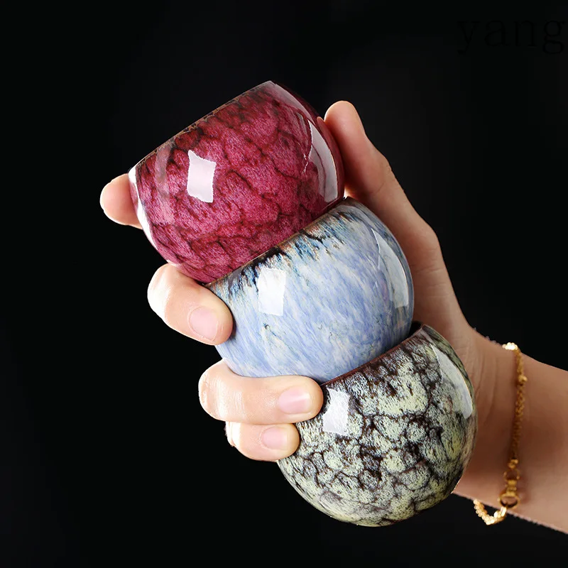 CX Ceramic Tea Cup Kiln Cannot Turn Cup Flower Tea Set Single Cup Set