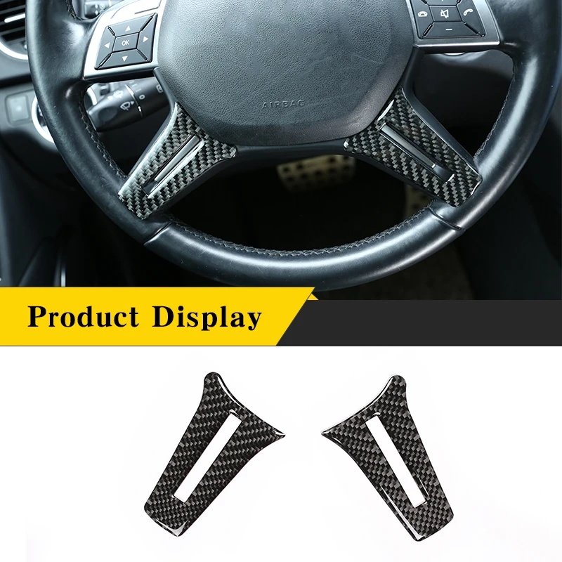

For Mercedes-Benz C-Class W204 2011-2013 3K Carbon Fiber Car Steering Wheel Decoration Panel Sticker Car Interior Accessories
