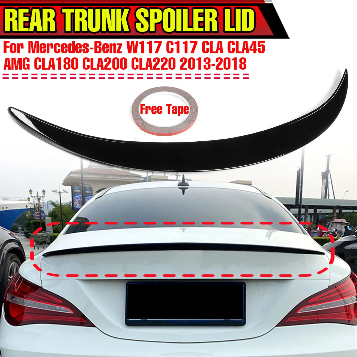 New Car Rear Trunk Spoiler Wing Lip Extension For Mercedes For Benz W117 C117 CLA CLA45 AMG CLA180 CLA200 CLA220 2013-2018