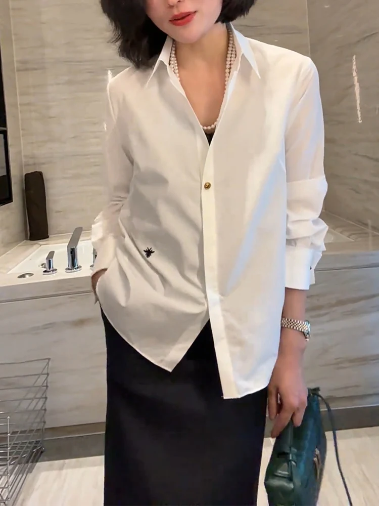 

Модный свободный крой большого размера, весна 2025, простой и универсальный дизайн с принтом, для повседневной носки, подходит для всех типов фигуры.