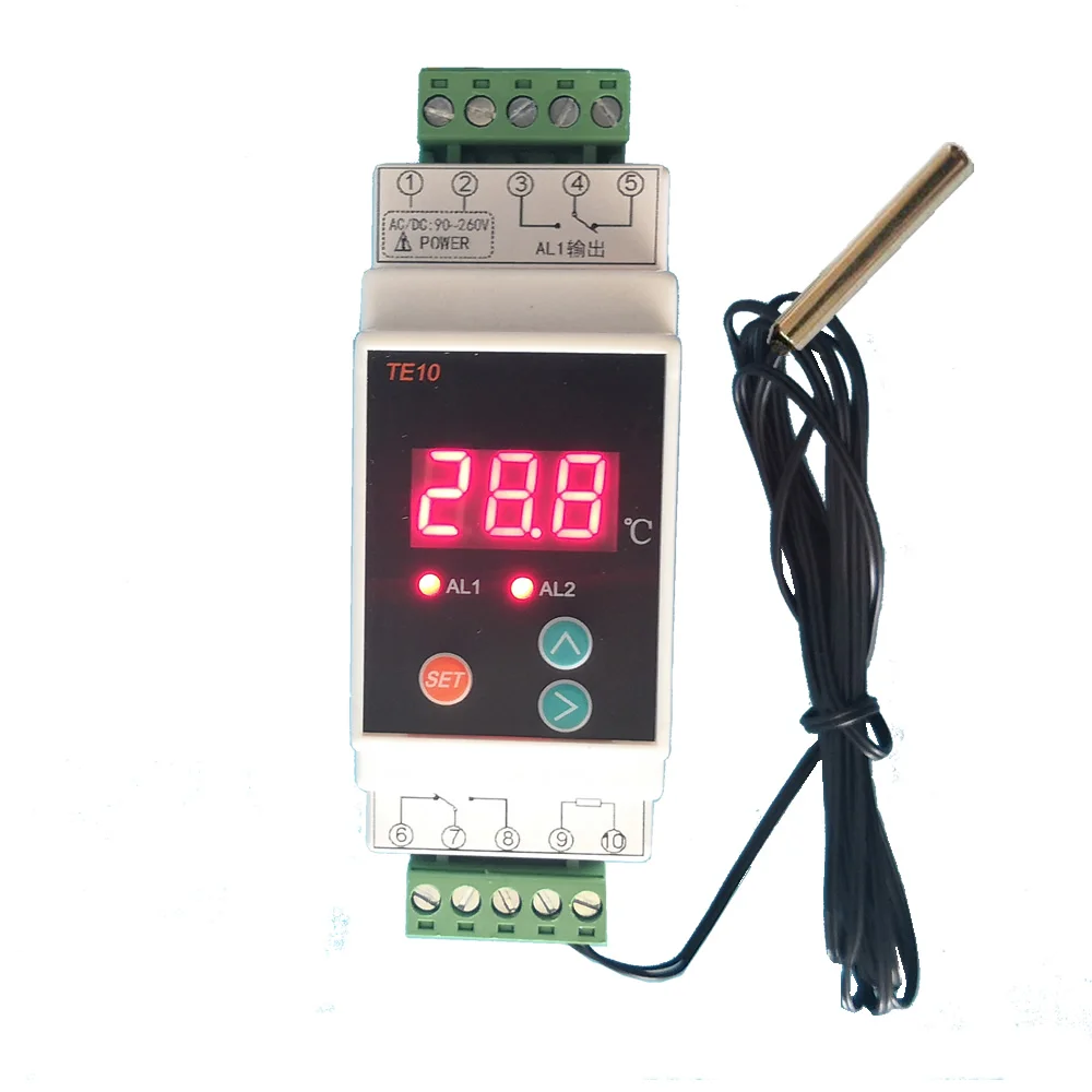 AC90~260V Din Rail Digital 2 Way Relay Alarm Controller
