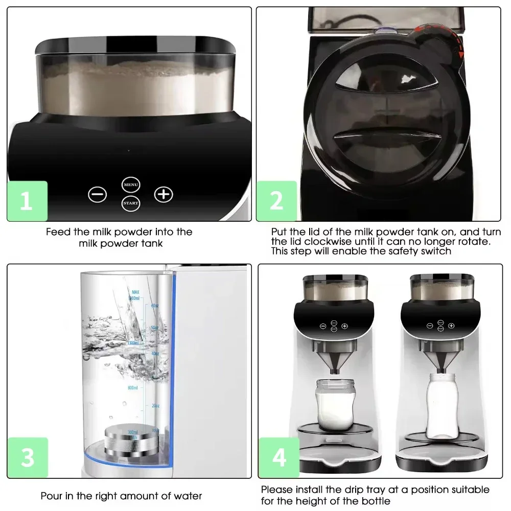 Baby Milk powder mixing machine feeding bottle warmer one step food prepare machine with App WiFi control milk dispenser