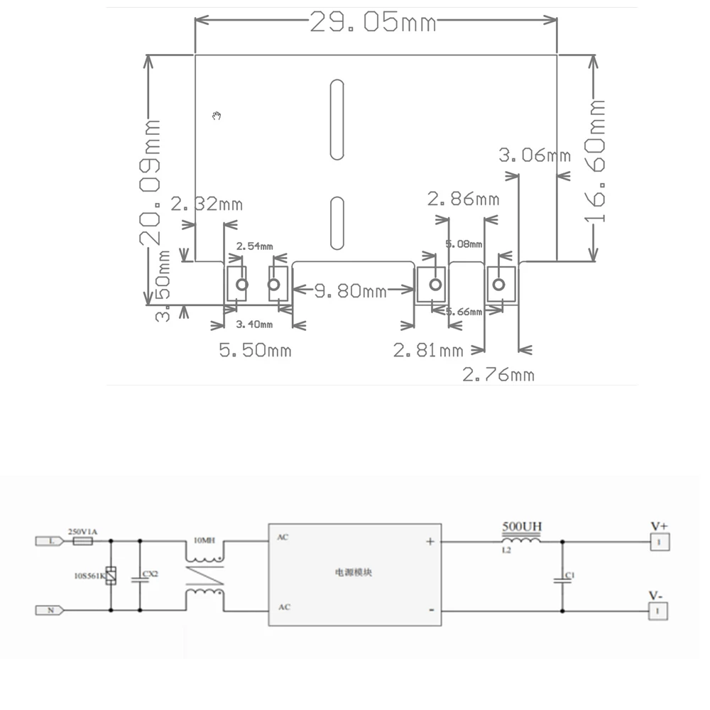 AC-DC 3.7 فولت/4.2 فولت 2000mA/5 فولت 1700mA 9 فولت 800mA 8.5 واط تموج منخفض تحويل التيار الكهربائي وحدة AC-DC وحدة إدخال العزلة