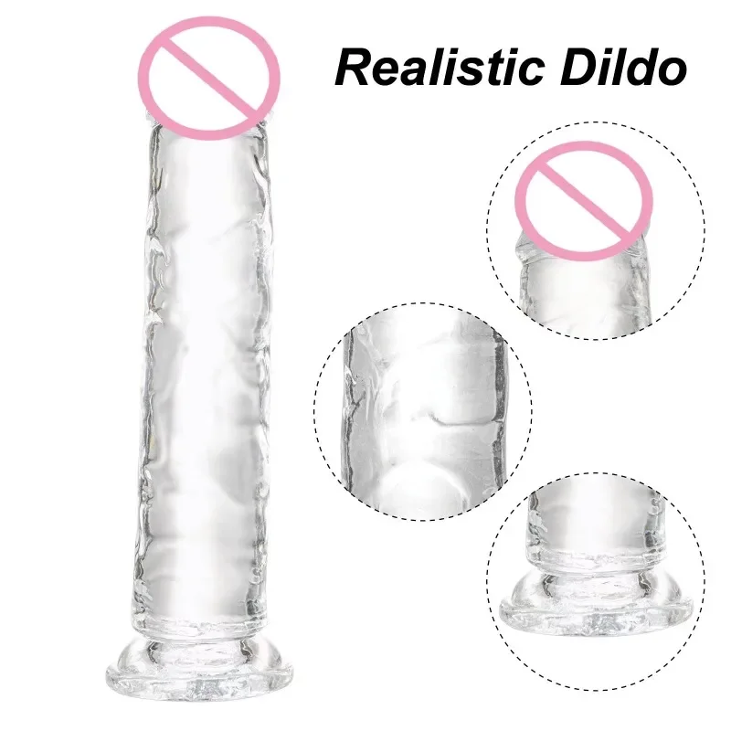 Women Gay Sex Toy ,Dildo for Women,Penis,Cock,Gode,White and Transparent Dildo,Strong Suction Cup,Anal Plug,Easy To Clean,G-spot