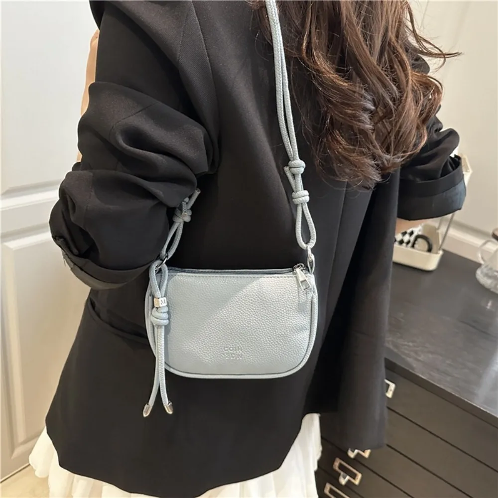 Casual Exquisite Women's Shoulder Bag Small PU Leather Crossbody Bag Leisure Solid Color Commuting Bag Girls