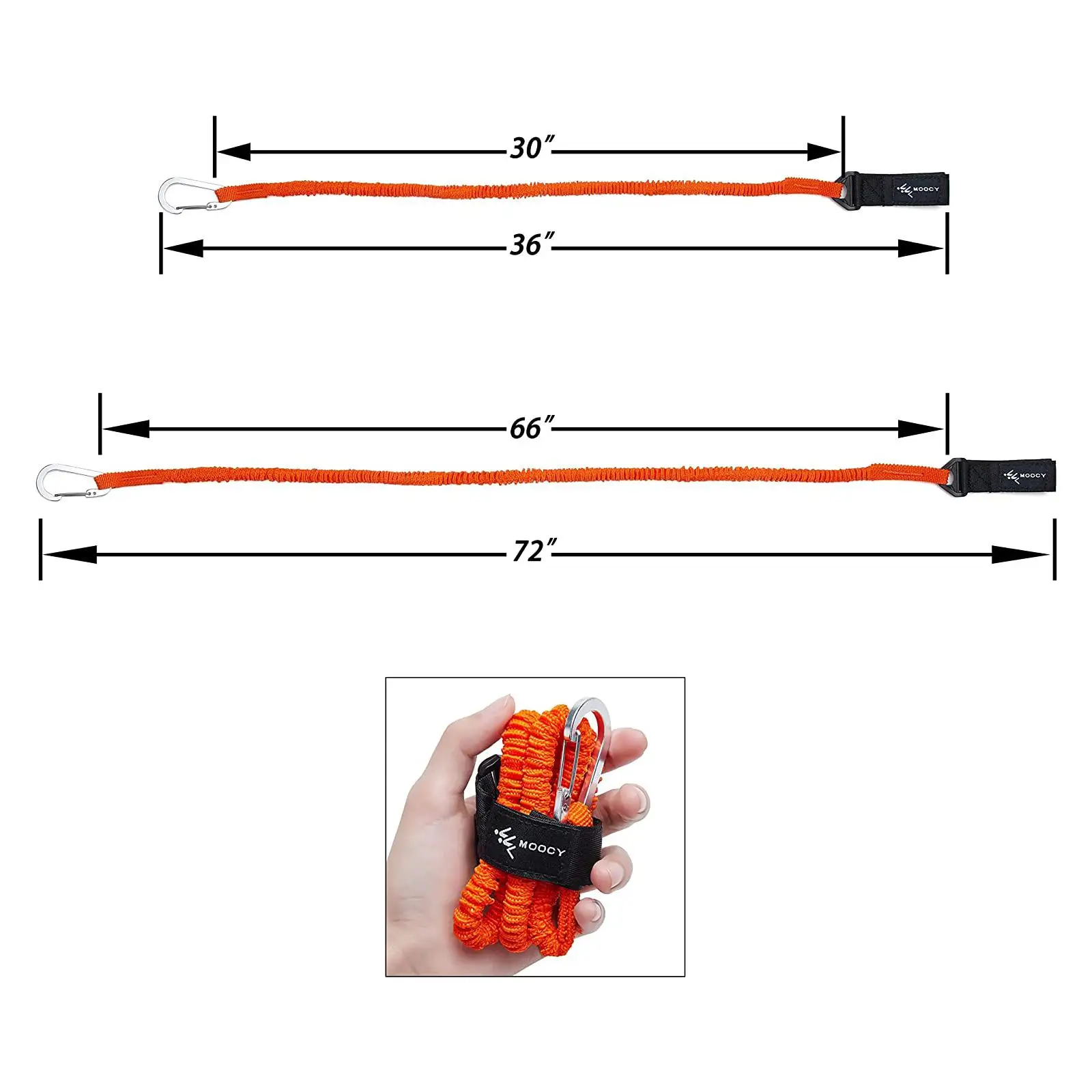 1PC Elastic Kayak Paddle Leash Adjustable With Safety Hook Fishing Rod Pole Coiled Lanyard Safety Cord Tie Rope Boat Accessories