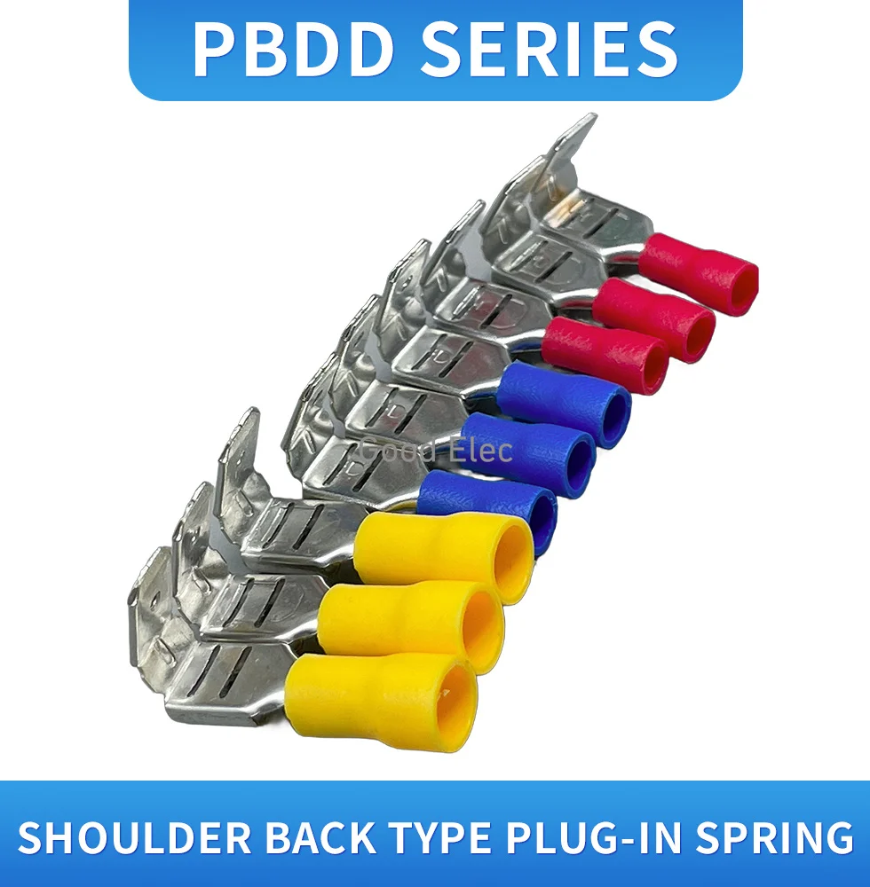 PBDD1.25/2/5.5-250 6.3 Reverse Back Insert Spring Connector Ear Pre Insulated End Shoulder Back Insert Spring