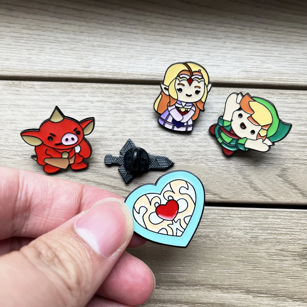 5pcs Kawaii Master Sword Enamel Lapel Pins Set Anime Themed Brooch Badges for Jackets Bags Collectible Gift for Gamers Souvenir view 3