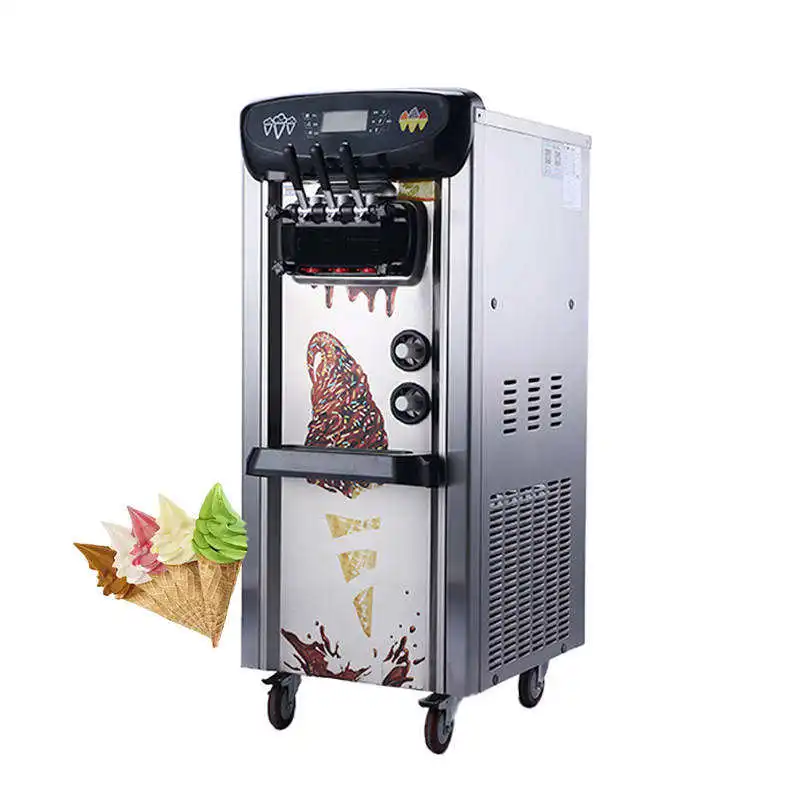 MOBOTECH Hot Sale Commercial Vertical 3 Heads Soft Serve Ice Cream Machine