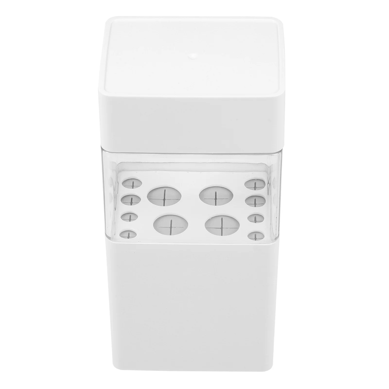 Makeup Brush Organizer Transparent Plastic Brush Holder Dustproof Bucket for Eyeliners Eyebrow Pencils Makeup Tool