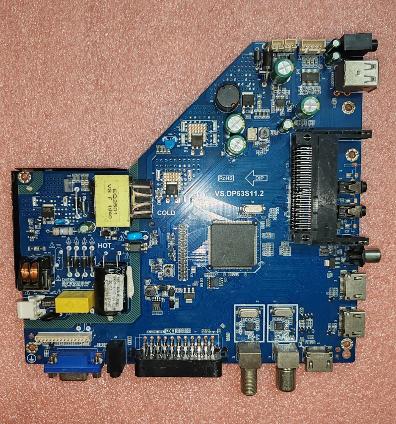 ¡Envío gratis! VS.DP63S11.2 placa base de TV tres en uno probada bien, 35-65v 600ma