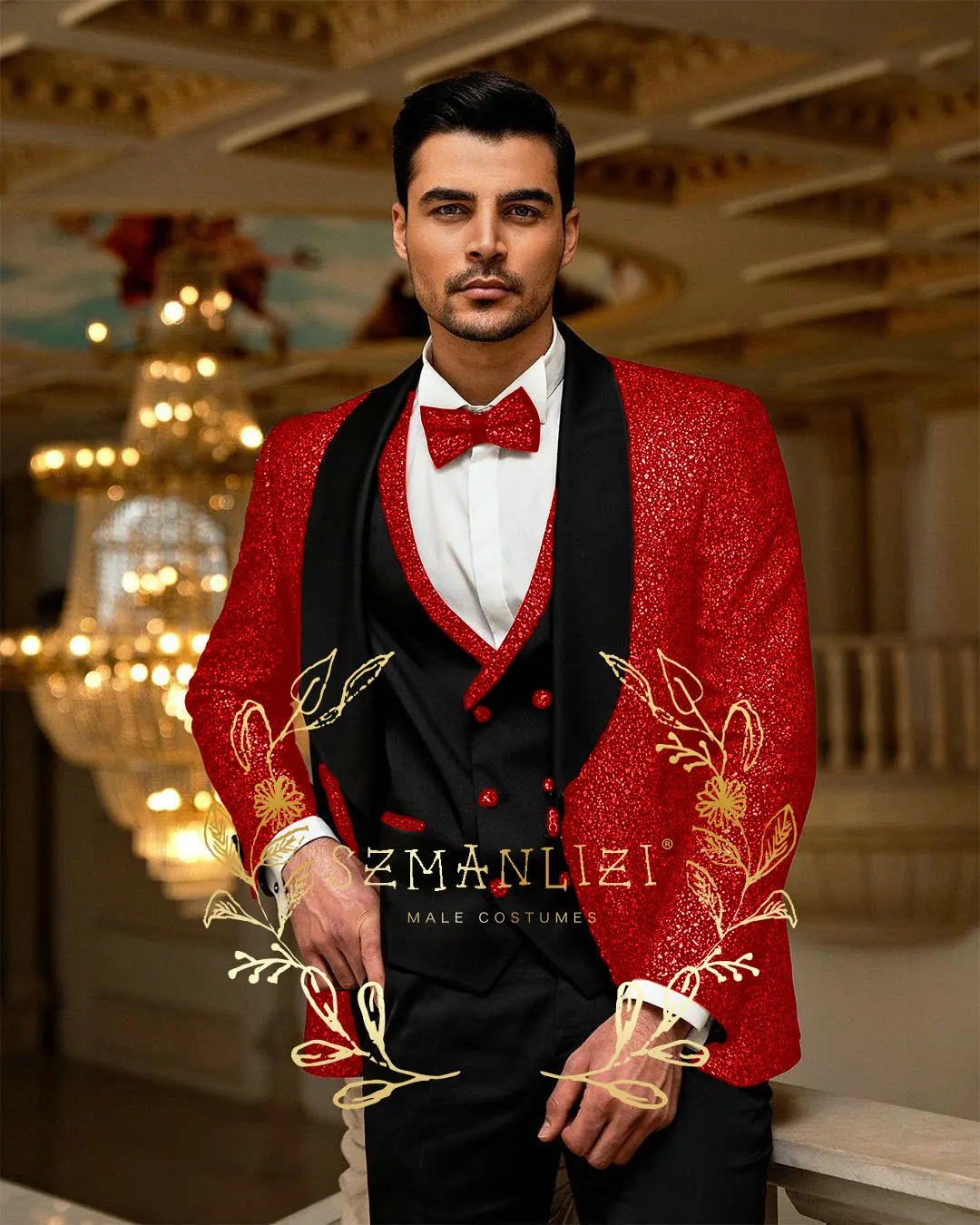 Men 3 Pieces Set Formal Slim Fit Tuxedo Prom Suit Male Groom Wedding Blazers High Quality Dress Jacket Coat Pants Vest Traje