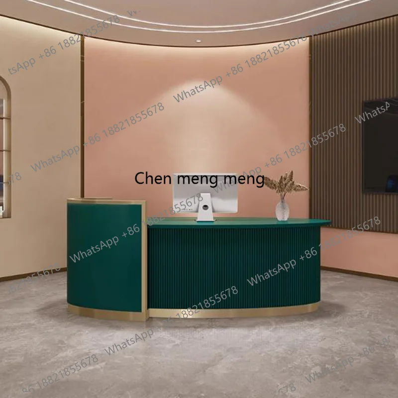 

Drawer Welcome Reception Desks Bar Simple Curved Salon White Reception Desks Small Nail Comptoire Accueil Commercial Furniture