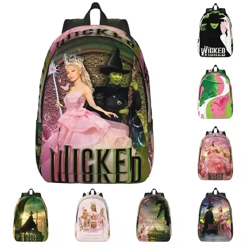 Wicked Elphaba & Glinda Tonal Backpack for Men Women Cool High School Work Daypack Magic Movie Laptop Canvas Bags Gift