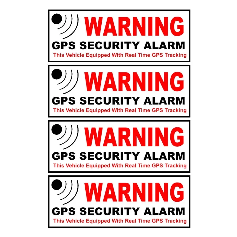 Car Sticker 4 X GPS Security Alarm Warning Mark Waterproof for Suitable for All Cars,10cm*4cm