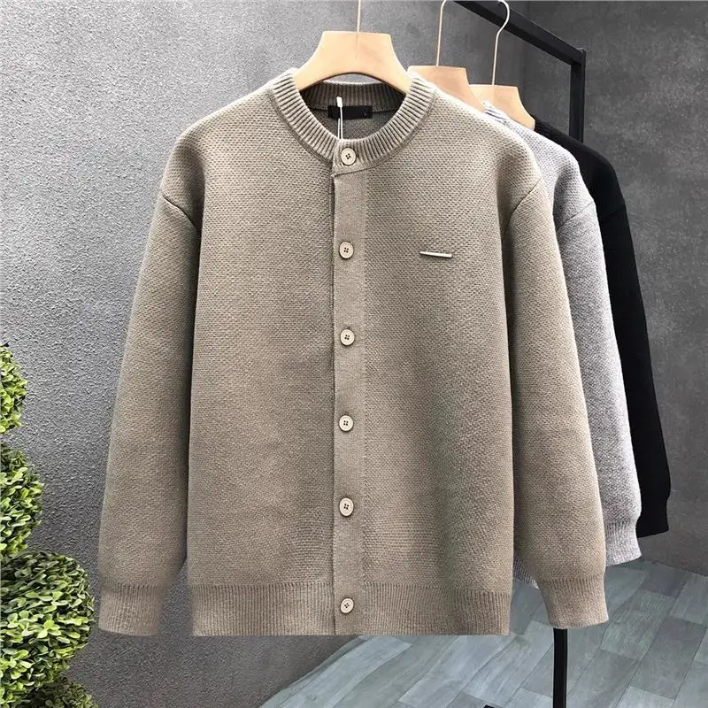 

Модный повседневный свободный мужской вязаный кардиган, тяжелая модная брендовая верхняя одежда, осенне-зимний новый свитер