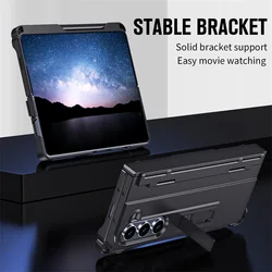 Phone Case With Pen Slot Stylus Hinge bracket Shell Membrane For Samsung Galaxy Z Fold 5 4 3 All-Inclusive For Z Fold 6 7 Cover