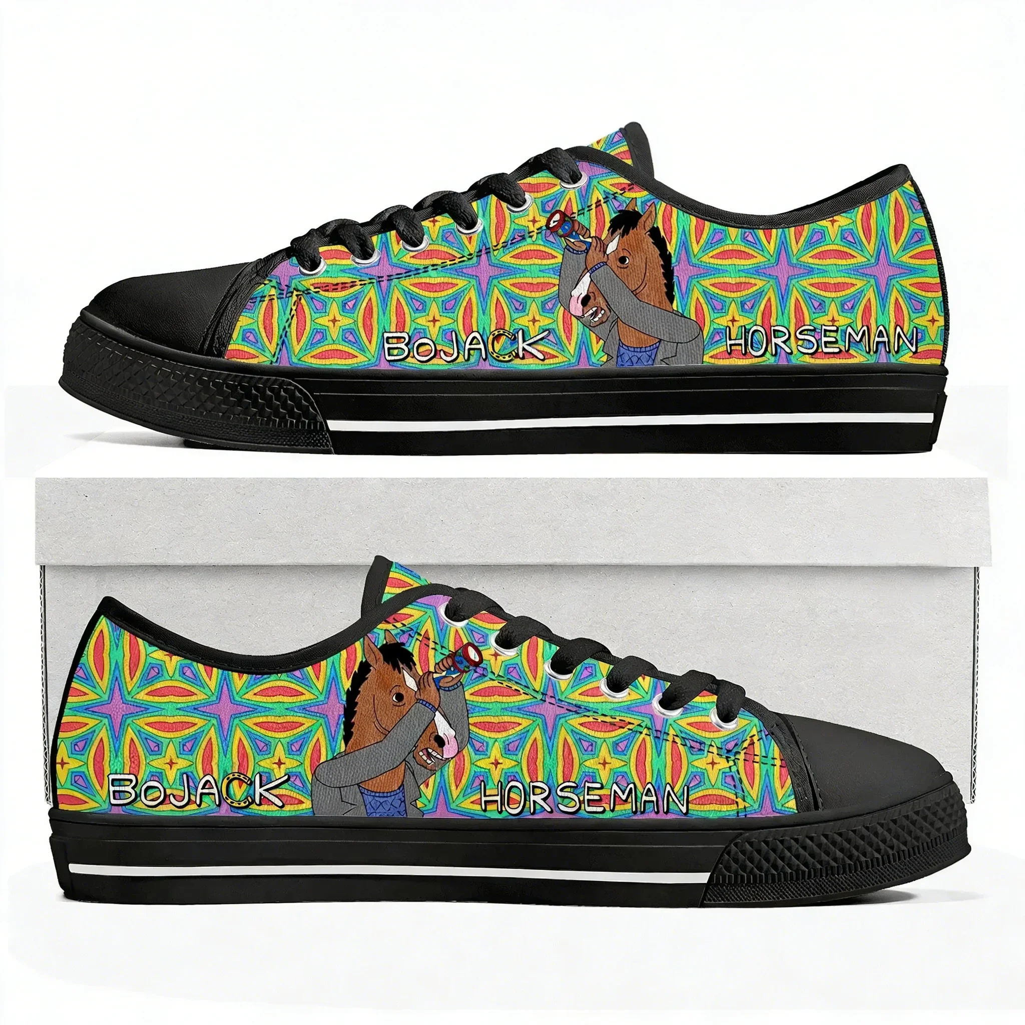 Horse Man Low Top Sneakers Womens Mens BoJack High Quality Canvas Sneaker Casual Anime Cartoon Customize Shoes