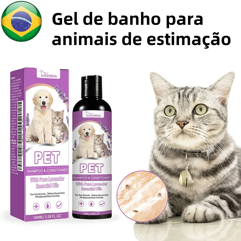 Pet Shampoo Flea Killer Cabelo Amaciamento Aliviar Coceira PH Limpeza Equilibrada Natural Long-lasting Fragrância ácaro Remoção Sujeira para cachorro banho e tosa chuveiro pet shampoo