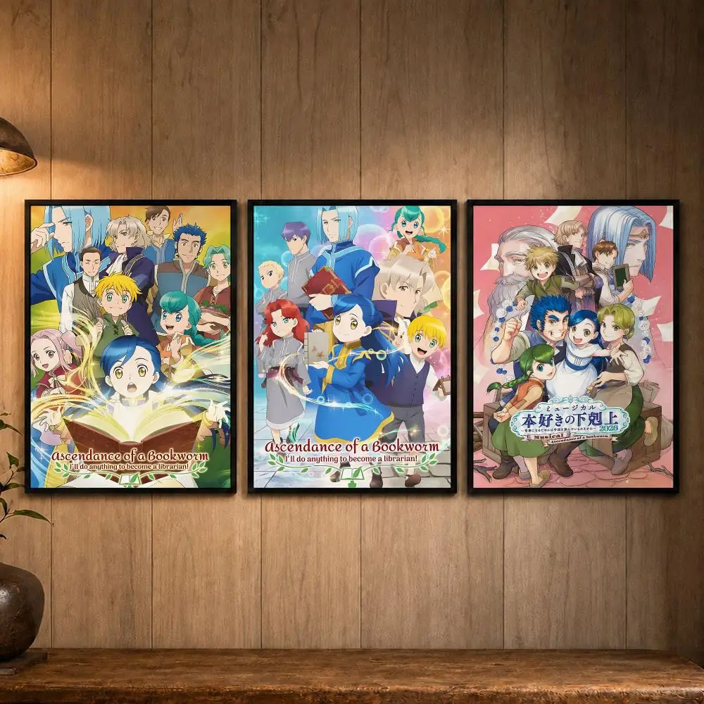 Isekai Fantasy Anime A-Ascendance of a BookwormS Poster Self-adhesive Art Poster Decoracion Painting Wall Art White Kraft Paper