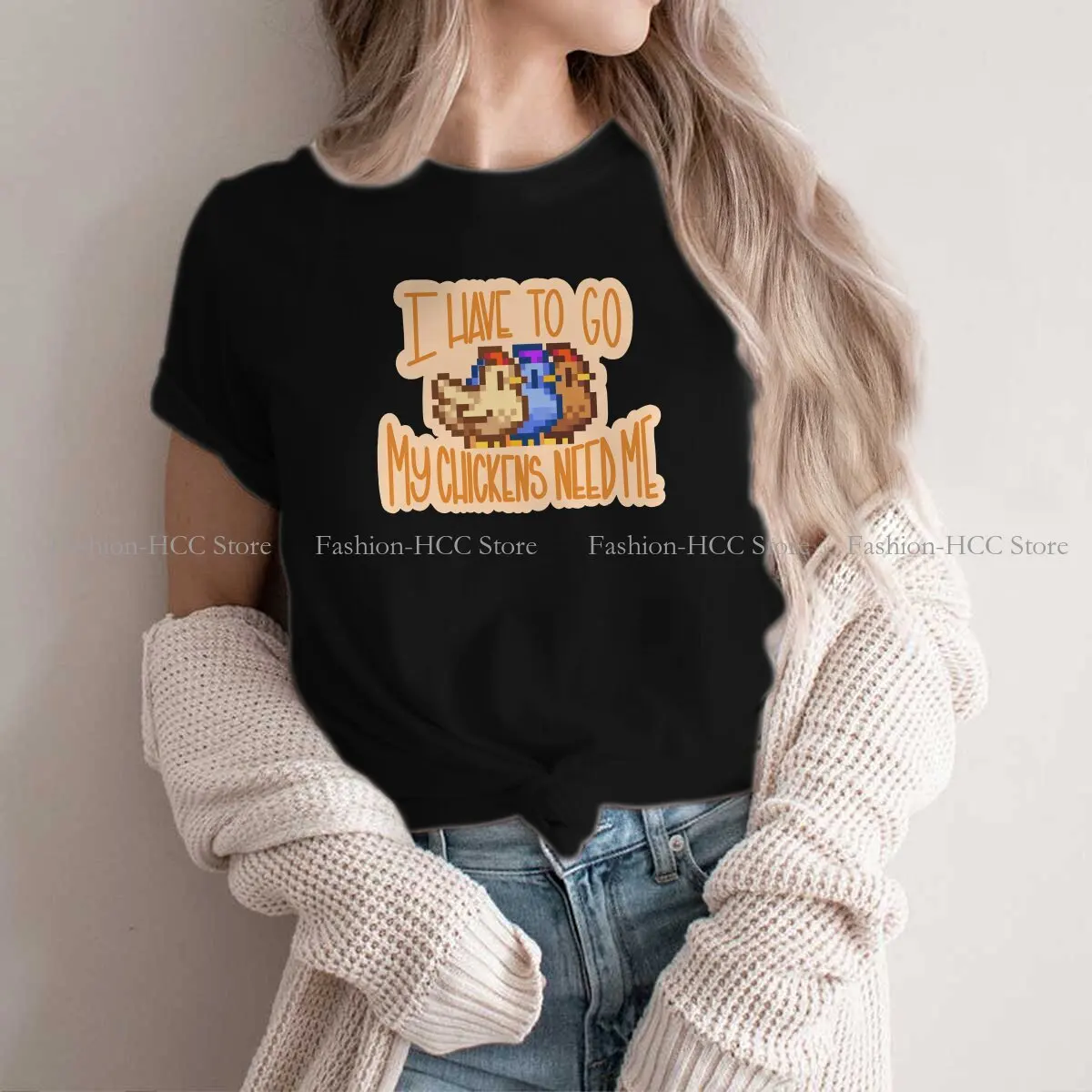 Chickens Graphic Polyester TShirt Stardew Valley Game Abigail Sebastian Creative Streetwear Casual T Shirt Female Short Sleeve