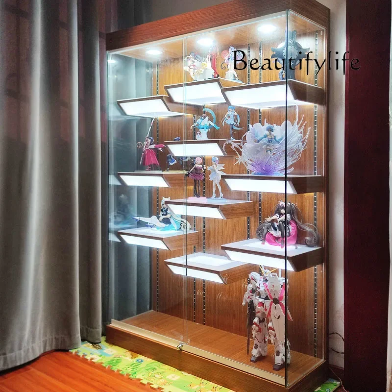 XB Glass Display Cabinet Bag Gift Toy Shelf Trophy Animation Model Showcase