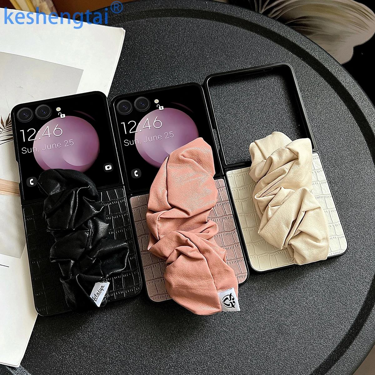 

Кожаный браслет из искусственной кожи с узором крокодила и жесткой задней панелью из поликарбоната, защитный чехол для Samsung Galaxy Z Flip 7 7FE 6 5 4