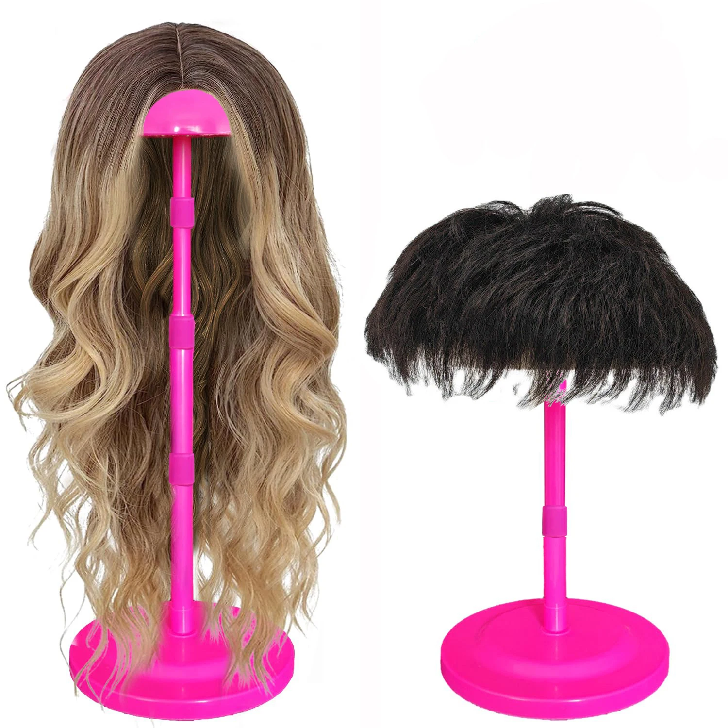 1 Pcs Wig Head Stand 12-38cm Adjustable Mushroom Top Hat CAPs Display Holder Non Slip for Salon Styling Display Drying