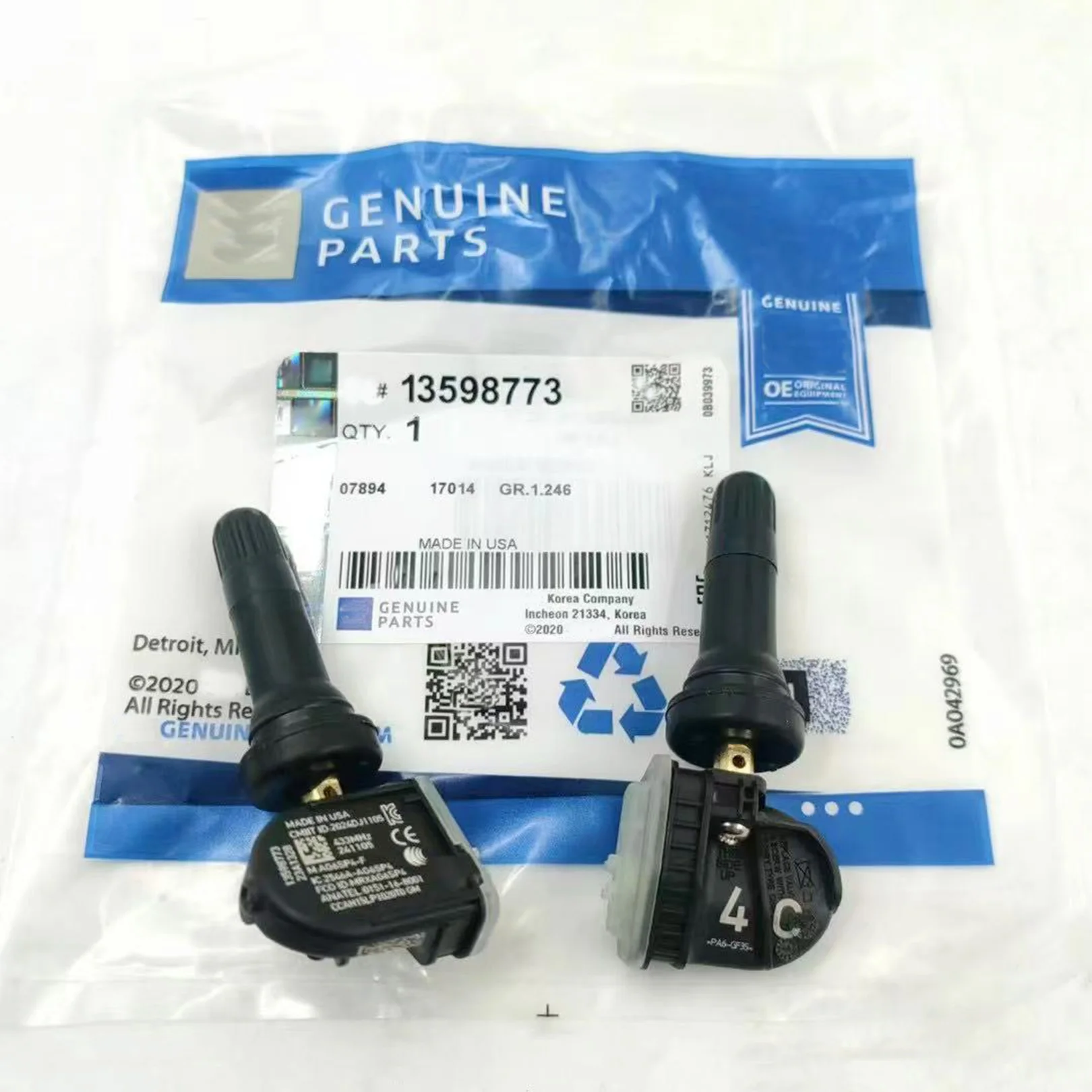 

4pcs13598773 TPMS Tire Preesure Sensor For GMC Terrain Savana YukonCadillac CT6 SRX XT5 Chevrolet Impala Aveo Tahoe Malibu Cruze