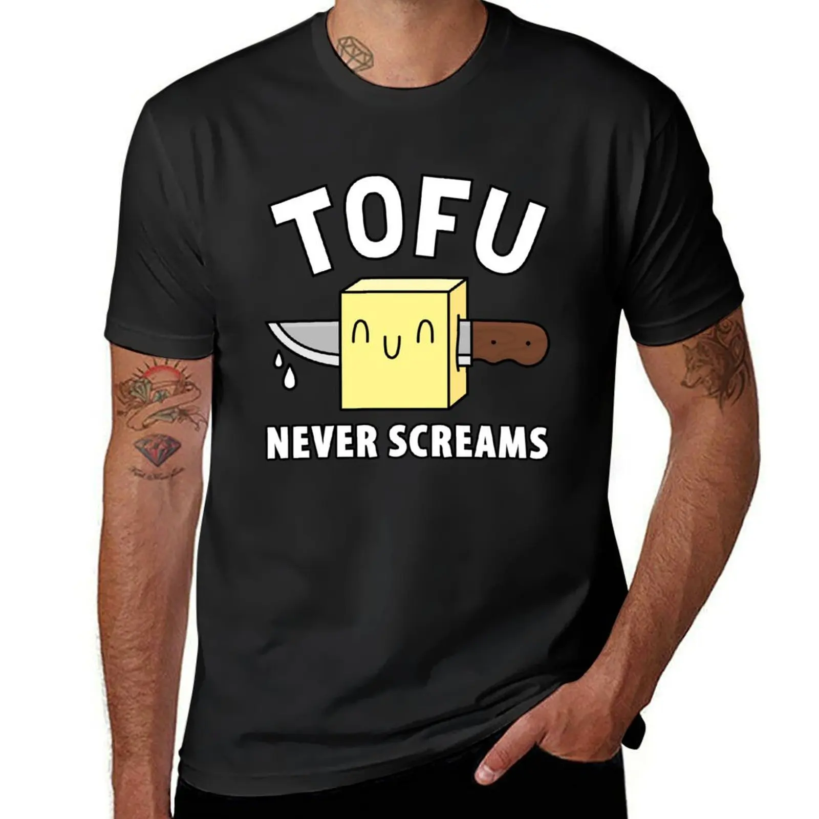 Tofu never screams T-Shirt plus sizes tees korean fashion Men's cotton t-shirt